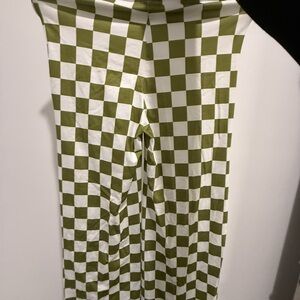 Green and White NEW Checkered Pants